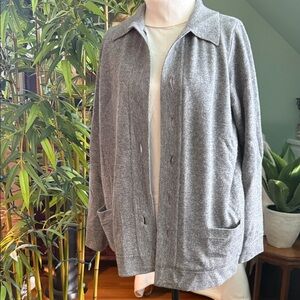 Gray or Blue Pattern Button-Up Cardigan